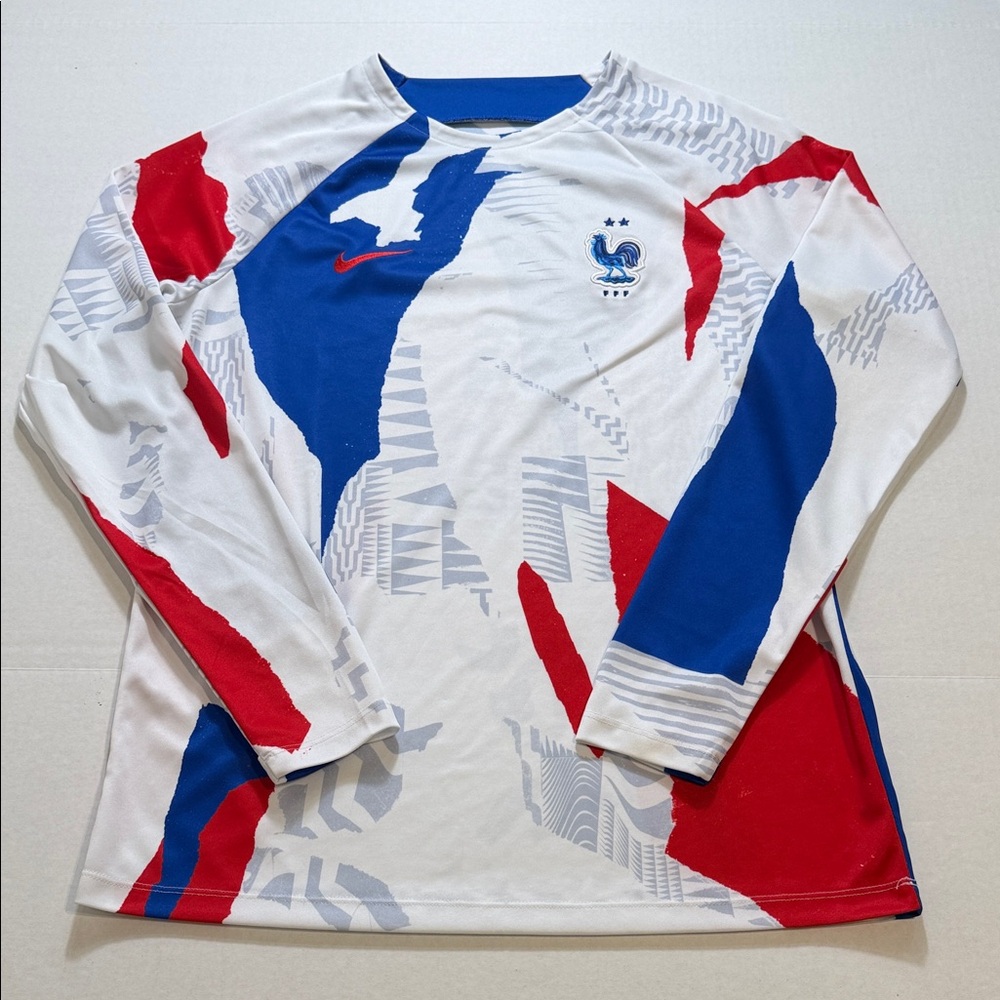 Nike Men's White France National Team Pre-Match Long Sleeve Top